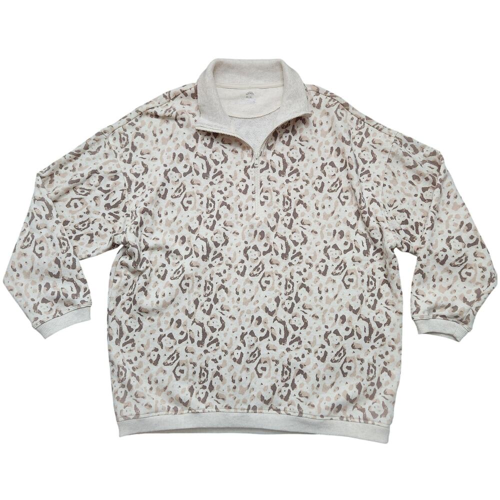 Aerie Leopard Print Mock Neck Pullover Size Medium
